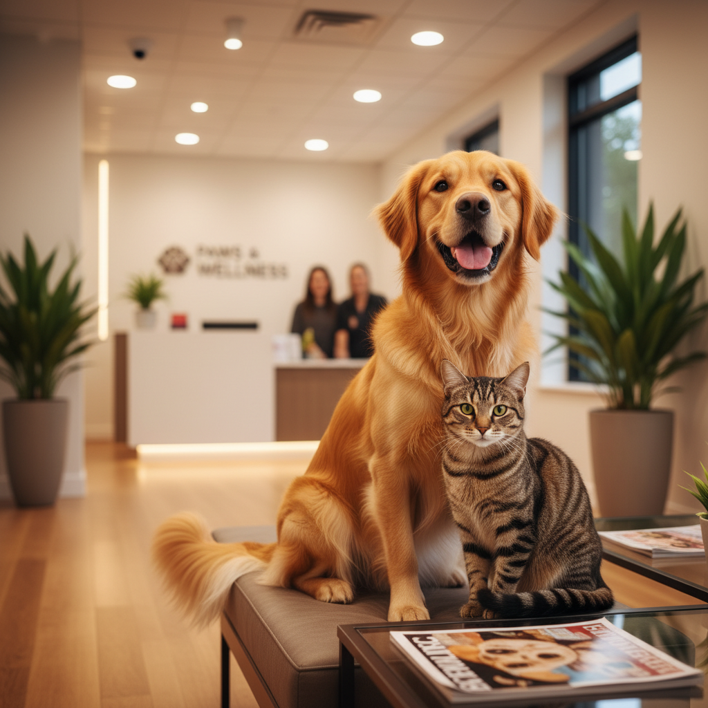 Chien et chat dans un centre de soins Petlib